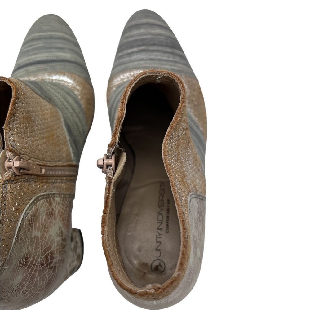 Unity In Diversity Muti Tan Gray Side Zip Ankle B… - image 7